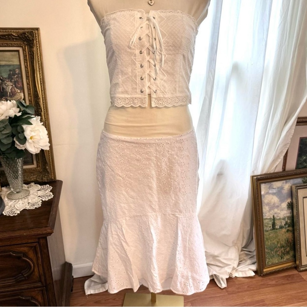 Chaps white Midi Trumpet Skirt